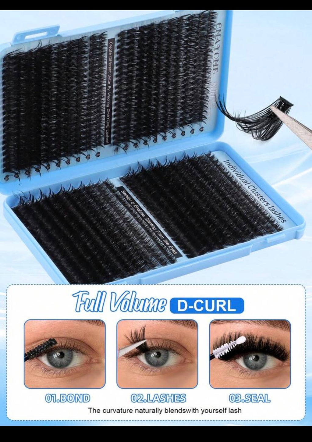 Blue Kiss Lash Clusters