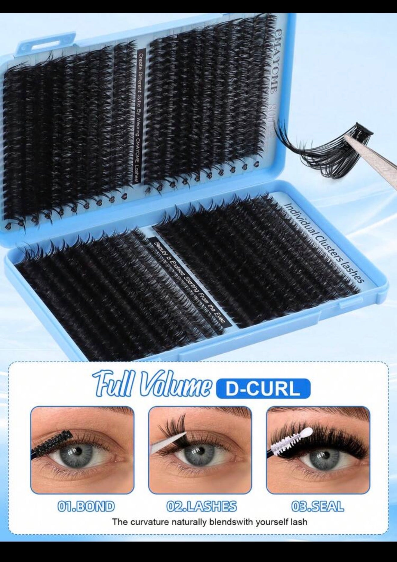 Blue Kiss Lash Clusters